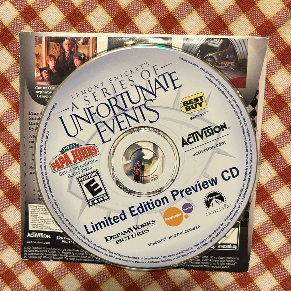 2004 Lemony Snickets Series Of Unfortunate Events LTD ED PREVIEW CD PC CD ROM